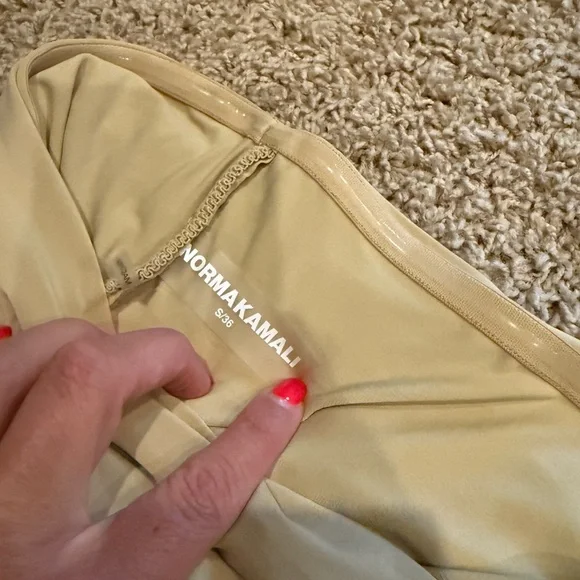 Norma Kamali Tan Asymmetrical Ruched Midi Dress - Picture 8 of 8